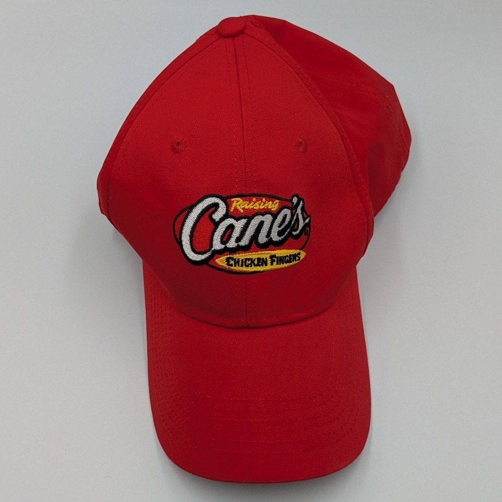 Raising Canes Chicken Fingers Red Embroidered Logo Baseball Cap Hat One Size